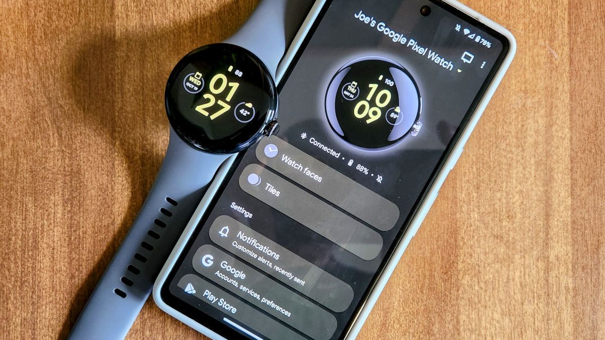 Pixel Watch e aplicativo complementar.