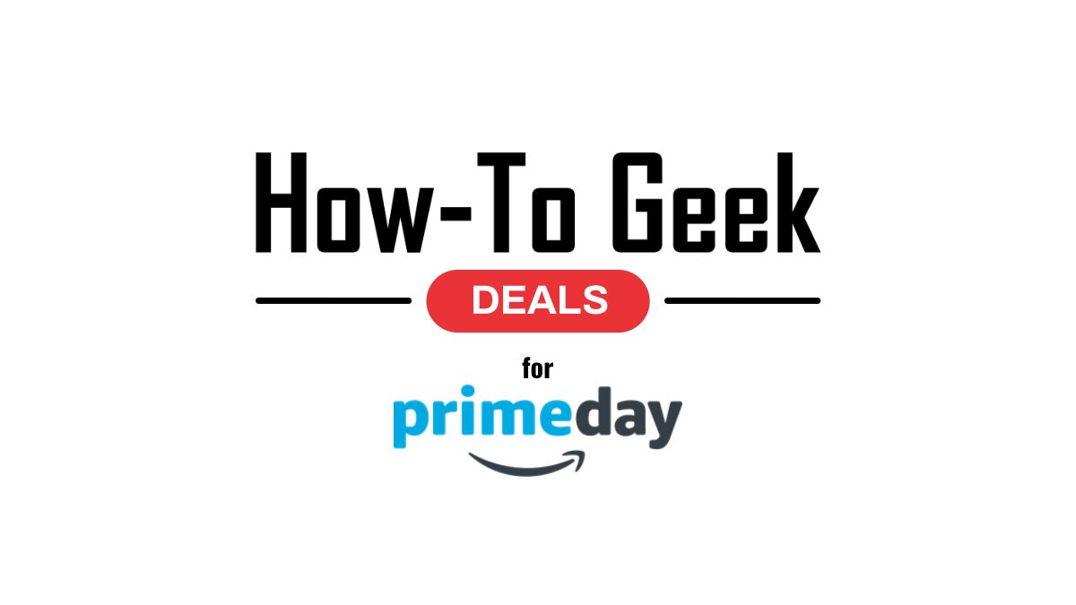 Logotipo How-To Geek Deals e logotipo do Amazon Prime Day