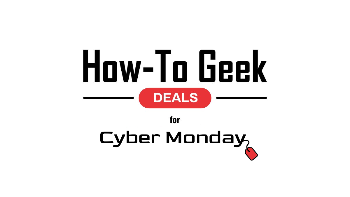 Logotipo How-To Geek Deals com etiqueta Cyber ​​​​Monday