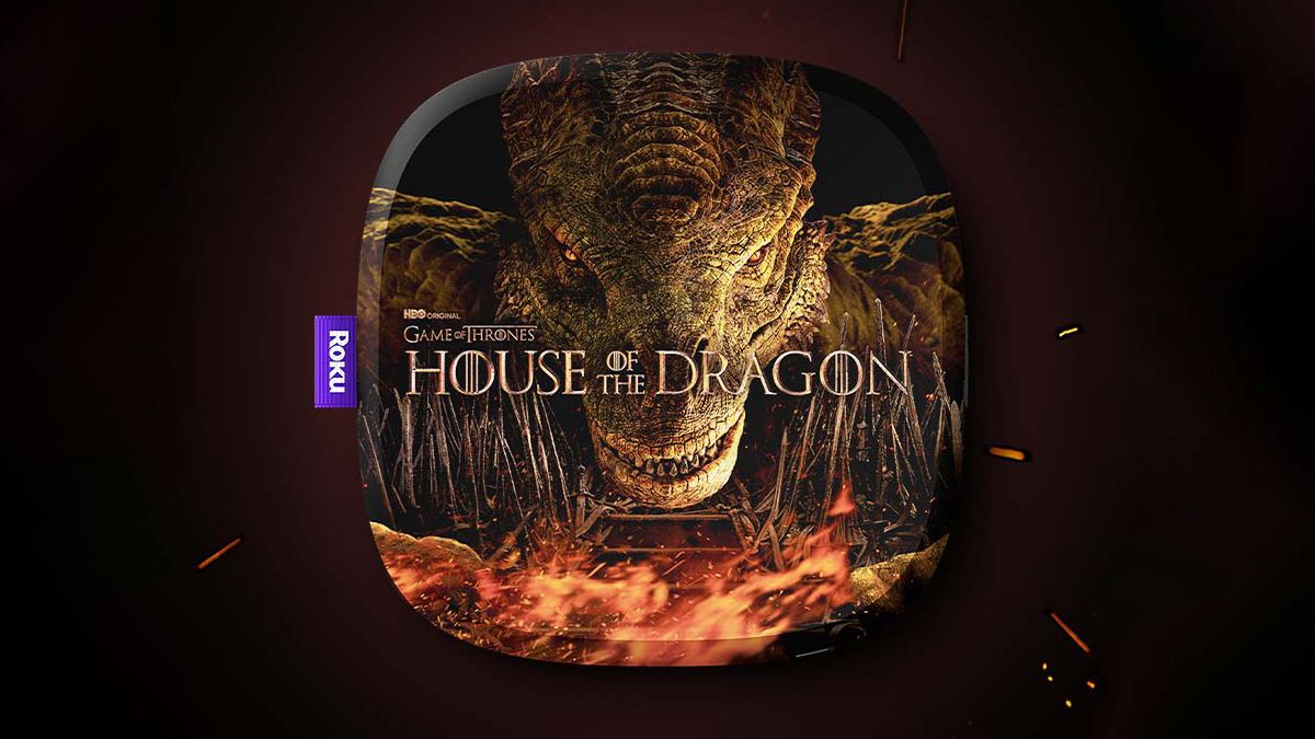 Roku Ultra com uma pele de House of Dragon