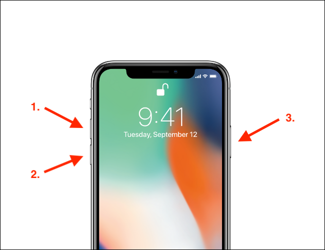 Como forçar a reinicialização do dispositivo estilo iPhone X com entalhe e barra inicial