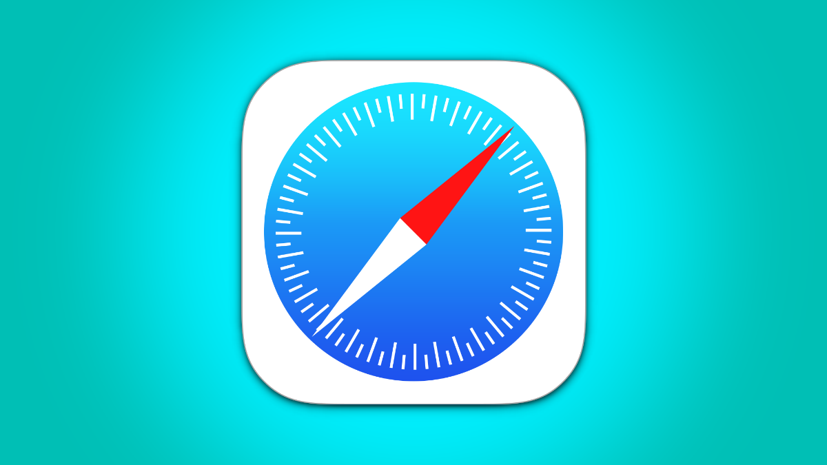 Ícone do aplicativo do navegador Safari em um fundo azul claro.