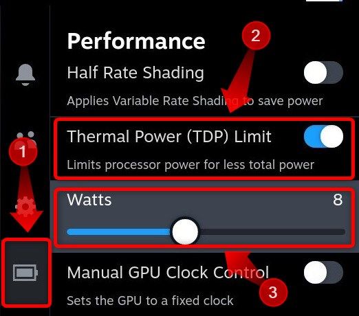 Habilite o limite de TDP e mova o controle deslizante Watt para ajustar o limite.