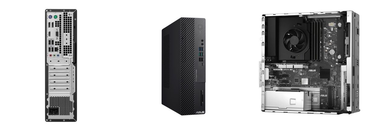 ASUS ExpertCenter D7 SFF frontal, traseiro e laterais