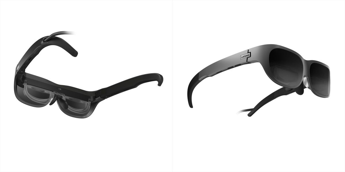 Frente e verso dos óculos Lenovo T1