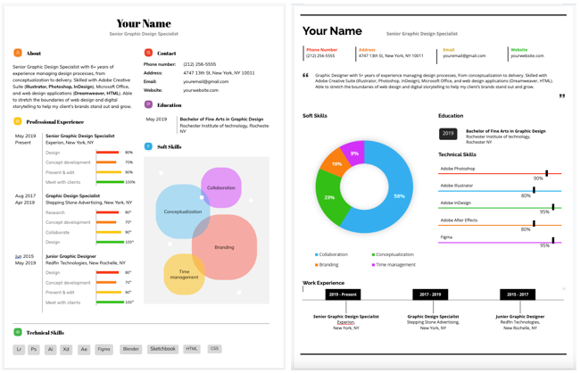 Infográfico resume do Resume Genius