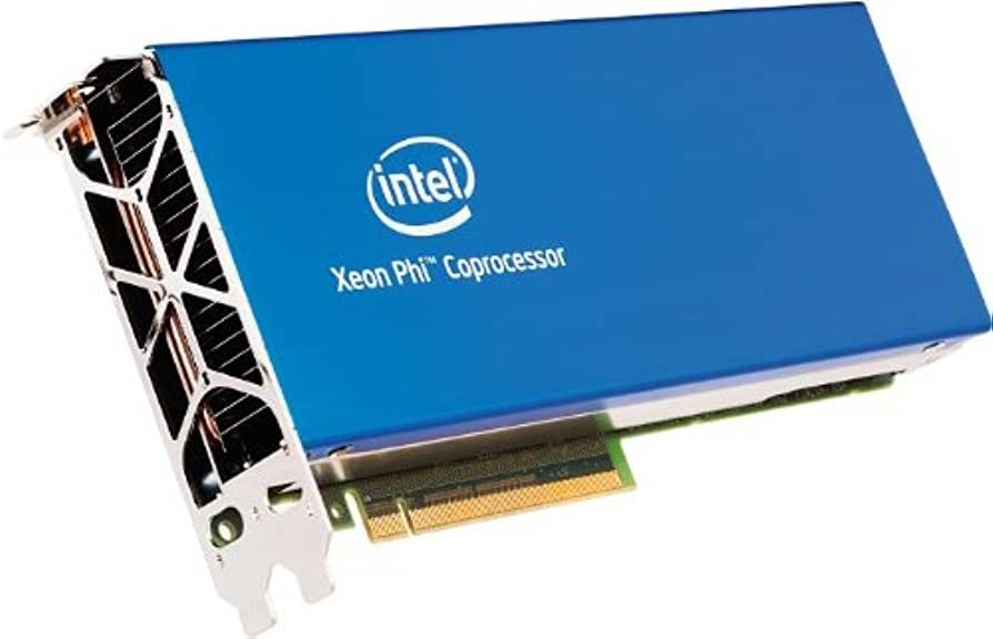 Coprocessador Intel Xeon Phi em fundo branco