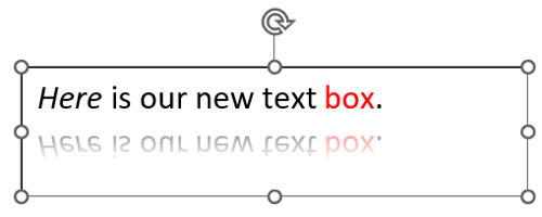 Texto espelhado em uma caixa de texto
