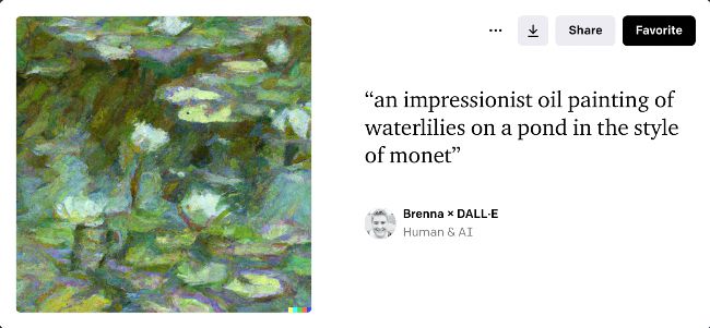 Uma pintura feita por uma ferramenta de arte de IA no estilo de Monet