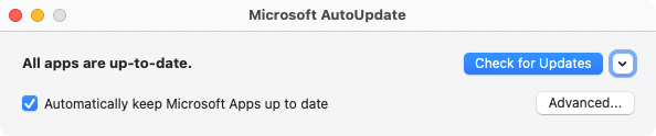 Verifique se há atualizações sem caixa de seleção no Mac