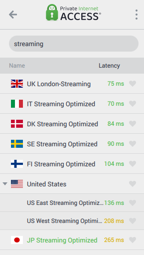 Uma visão geral dos servidores de streaming da PIA