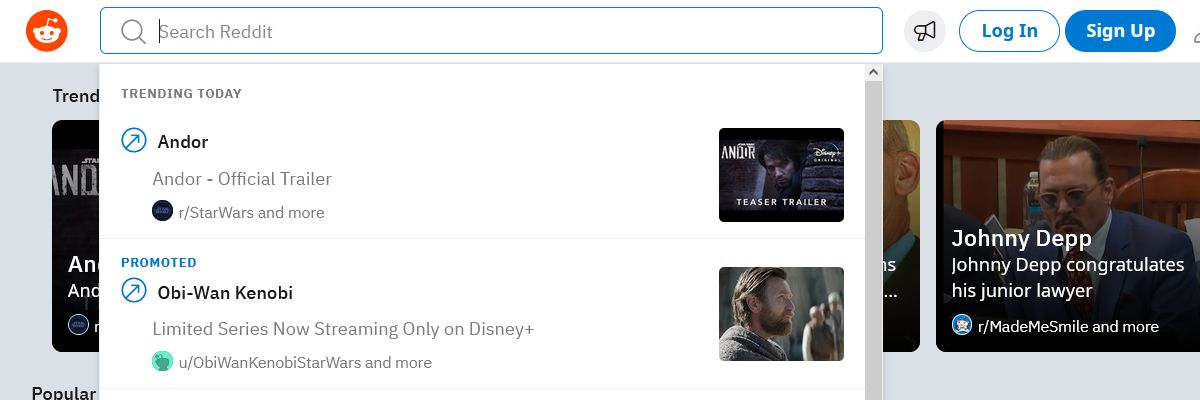 Caixa de pesquisa do Reddit.