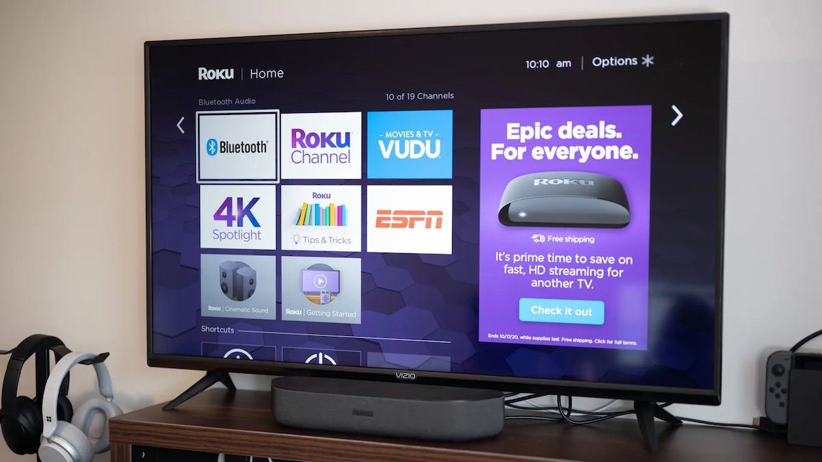 Roku Streambar com TV