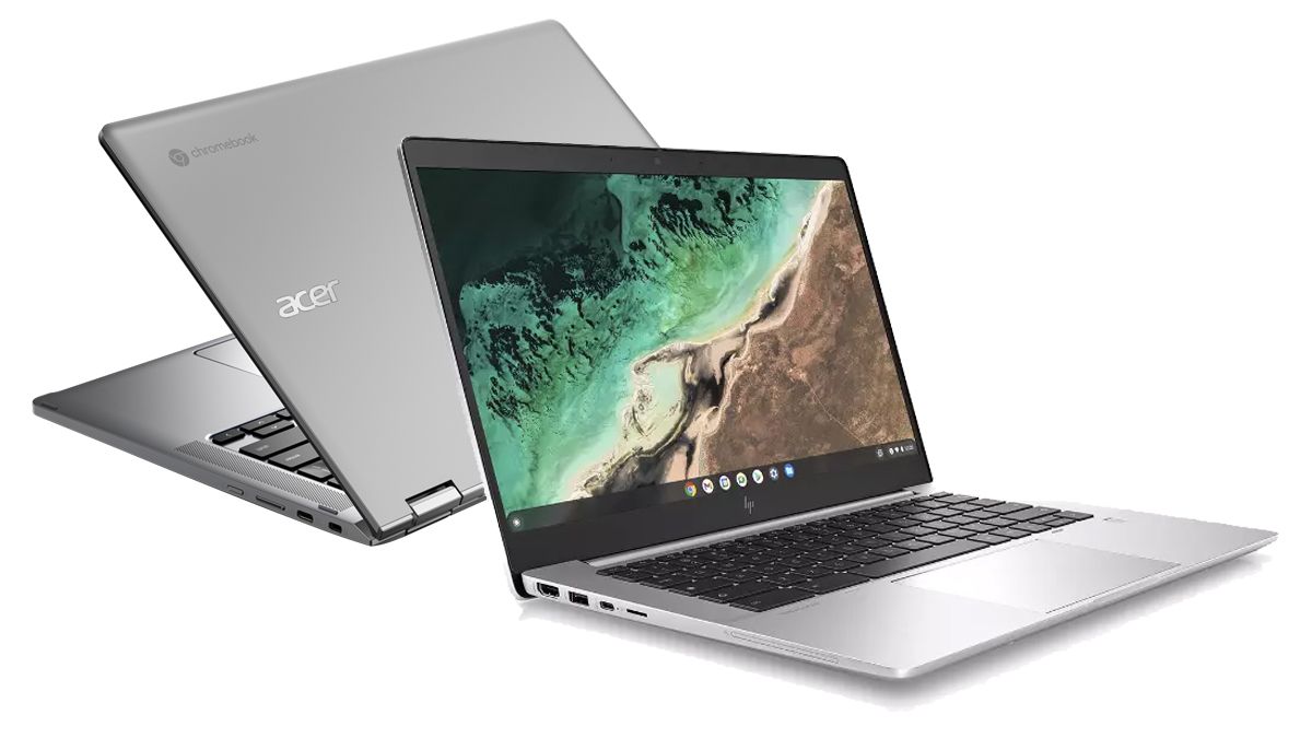 Dois Chromebooks um ao lado do outro