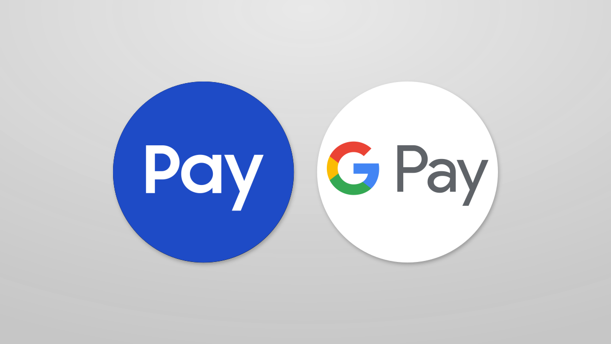 Logotipos Samsung Pay e Google Pay.