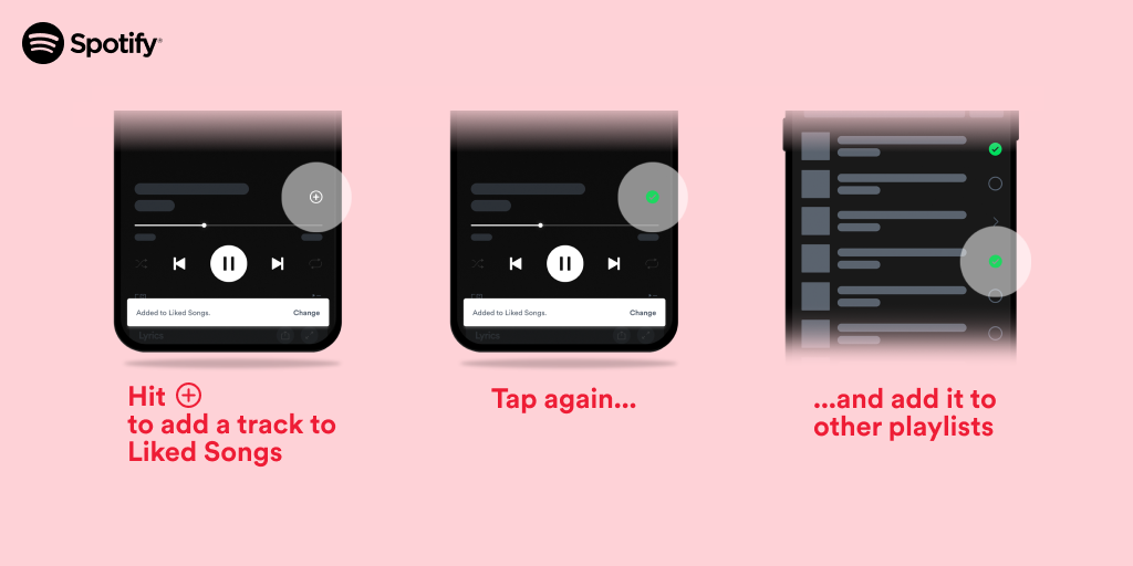 Capturas de tela do botão Spotify plus