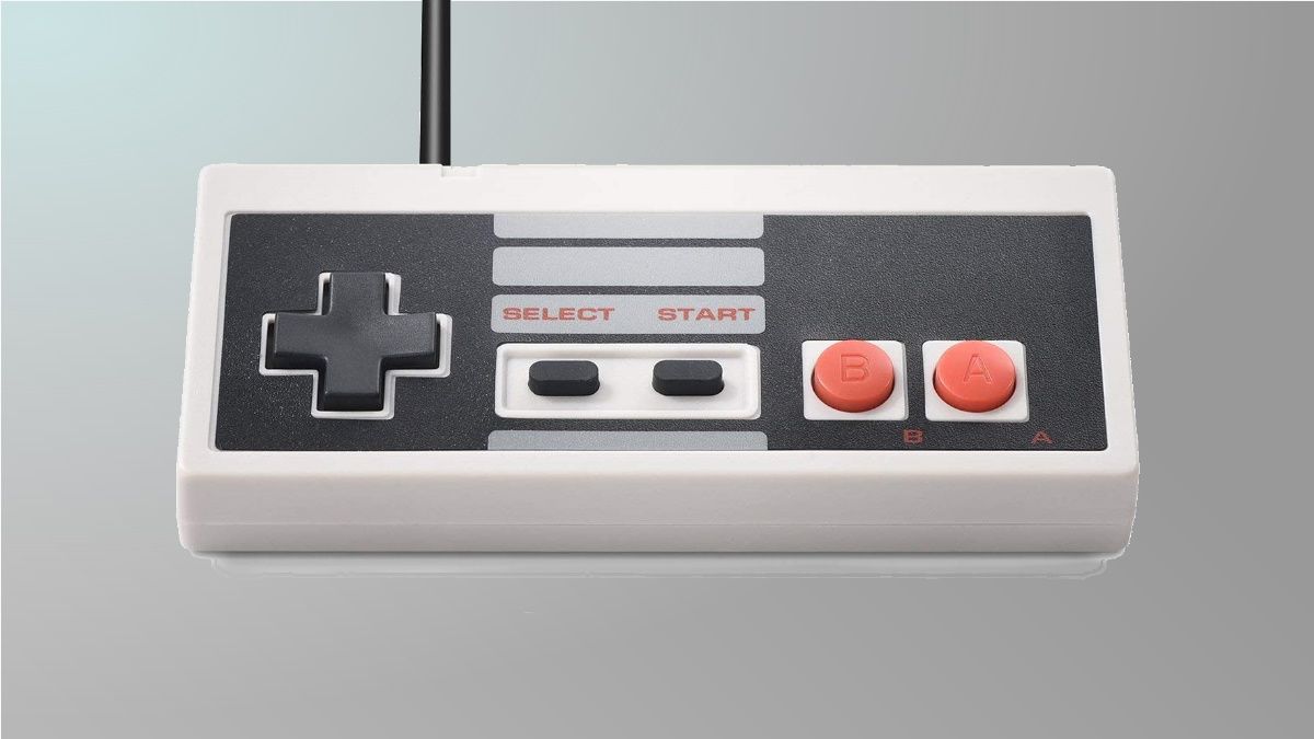 Controlador Suily NES em fundo cinza