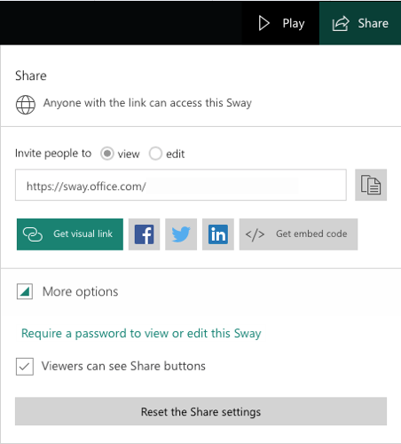 Configurações de compartilhamento do Sway