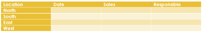 Tabela formatada com dados em Word