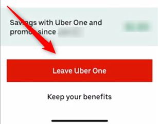 Toque em Sair do Uber One.