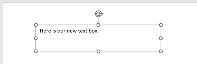 Texto inserido em uma caixa de texto