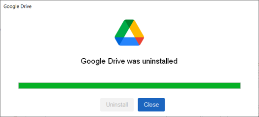 Solicitação de desinstalação do Google Drive