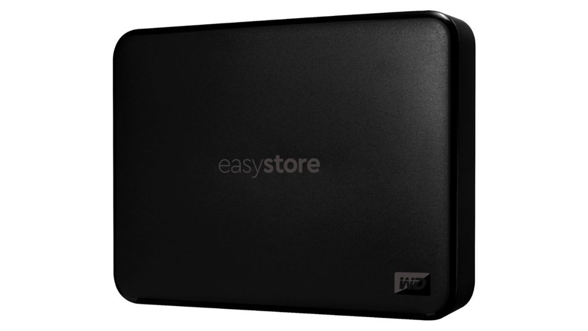 Disco rígido portátil externo WD Easystore 4 TB USB 3.0 contra fundo branco