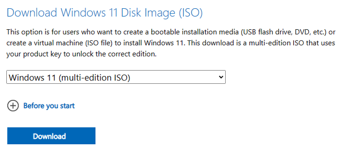 baixe o arquivo ISO do Windows 11