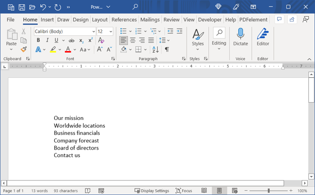 Esboço no Microsoft Word