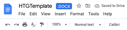 Documento do Word aberto no Google Docs