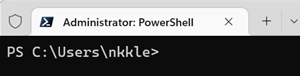 PowerShell aberto como Administrador no Terminal.