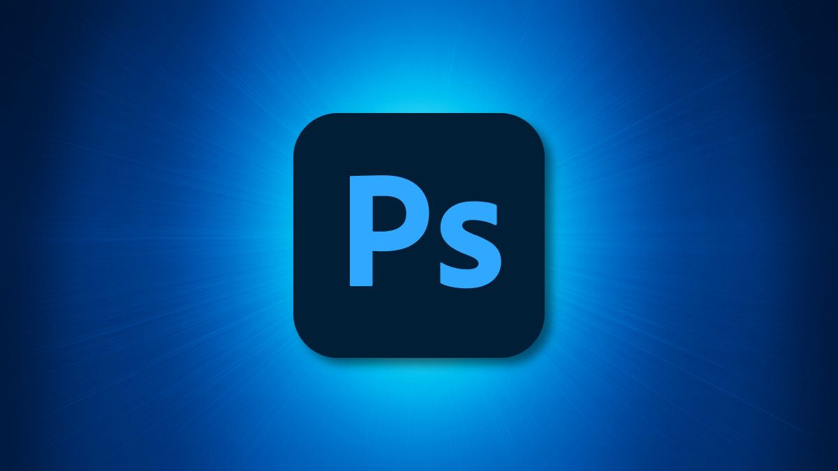 O logotipo do Adobe Photoshop em um fundo azul