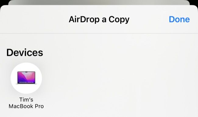 AirDrop um arquivo do iPhone