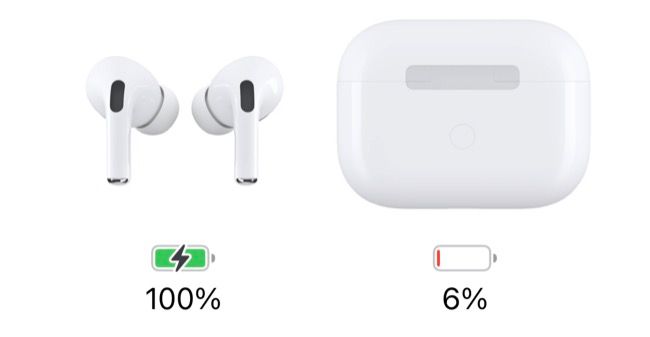 Bateria restante dos AirPods