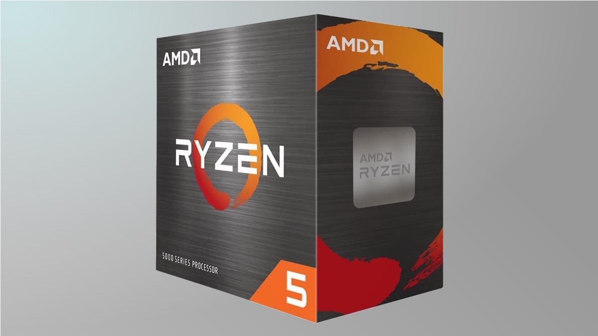 AMD Ryzen 5 em fundo cinza