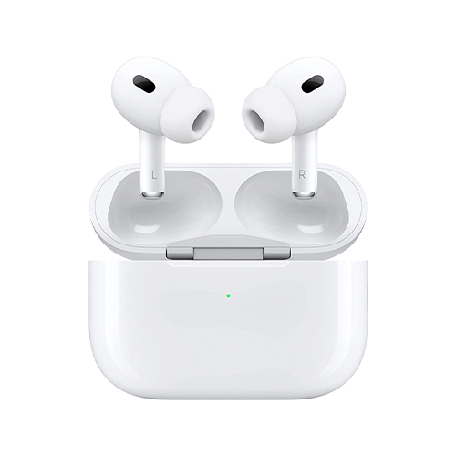Apple-AirPods-2ª geração-no-caso-em-um-fundo-branco