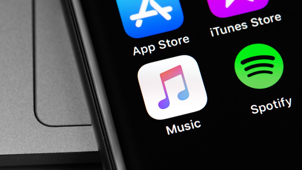 Ícone do aplicativo Apple Music na tela do iPhone.