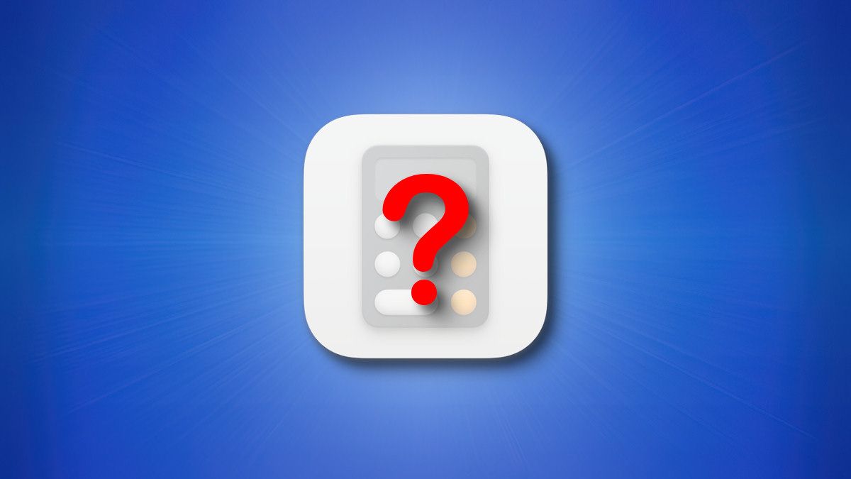O ícone da calculadora Apple Mac com um ponto de interrogação
