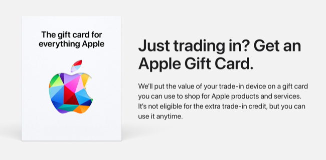 Obtenha um vale-presente usando o Apple Trade In