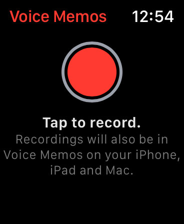 Aplicativo Apple Watch Voice Memos