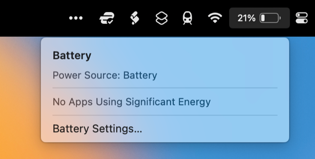 Veja o status da bateria do macOS na barra de menu