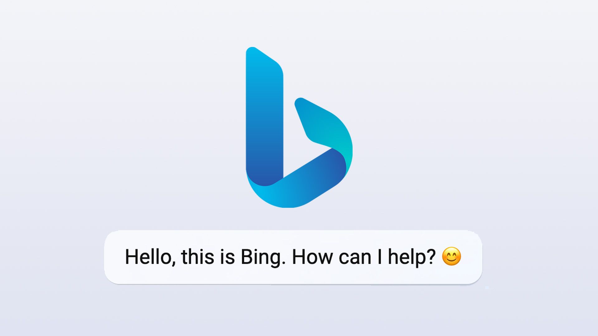 Bing dizendo olá