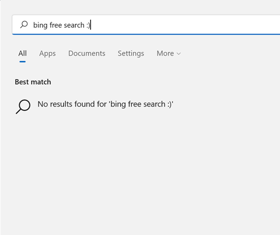 Um menu Iniciar gratuito do Bing.