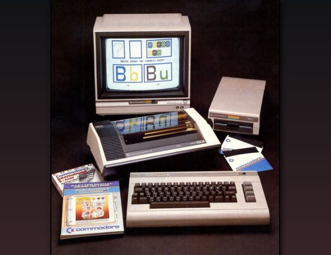 Uma foto do Commodore 64 em um anúncio