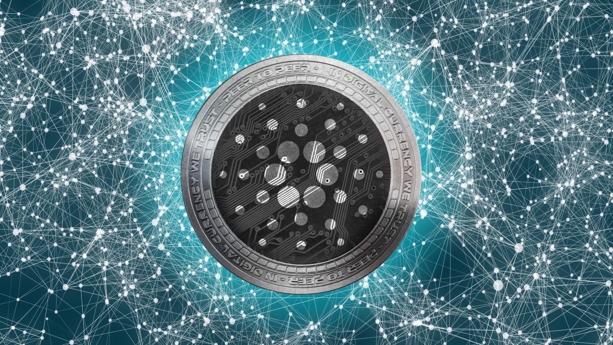 Uma moeda Cardano ADA.