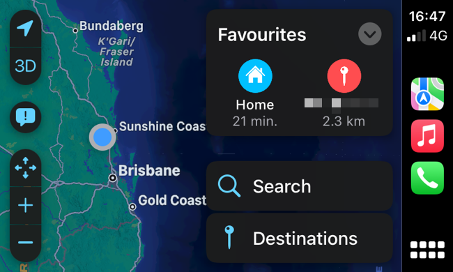 Interface Apple Maps CarPlay