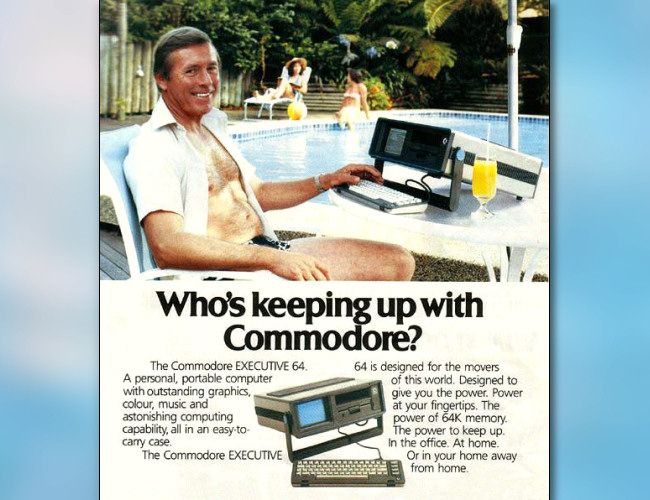 Trecho de um anúncio do Commodore SX-64.