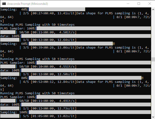 Stable Diffusion generating images. 