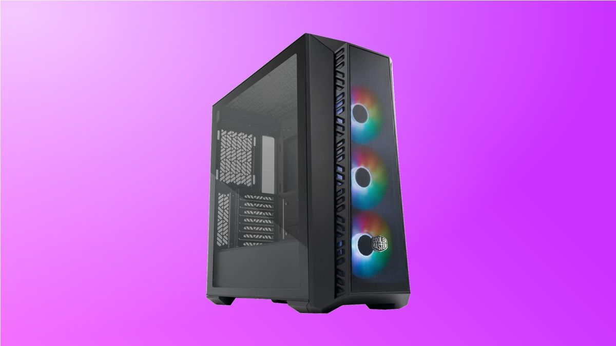 Cooler Master MasterBox 520 em fundo roxo