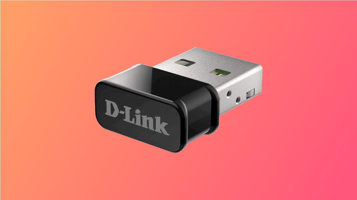D-Link AC1300 em fundo rosa